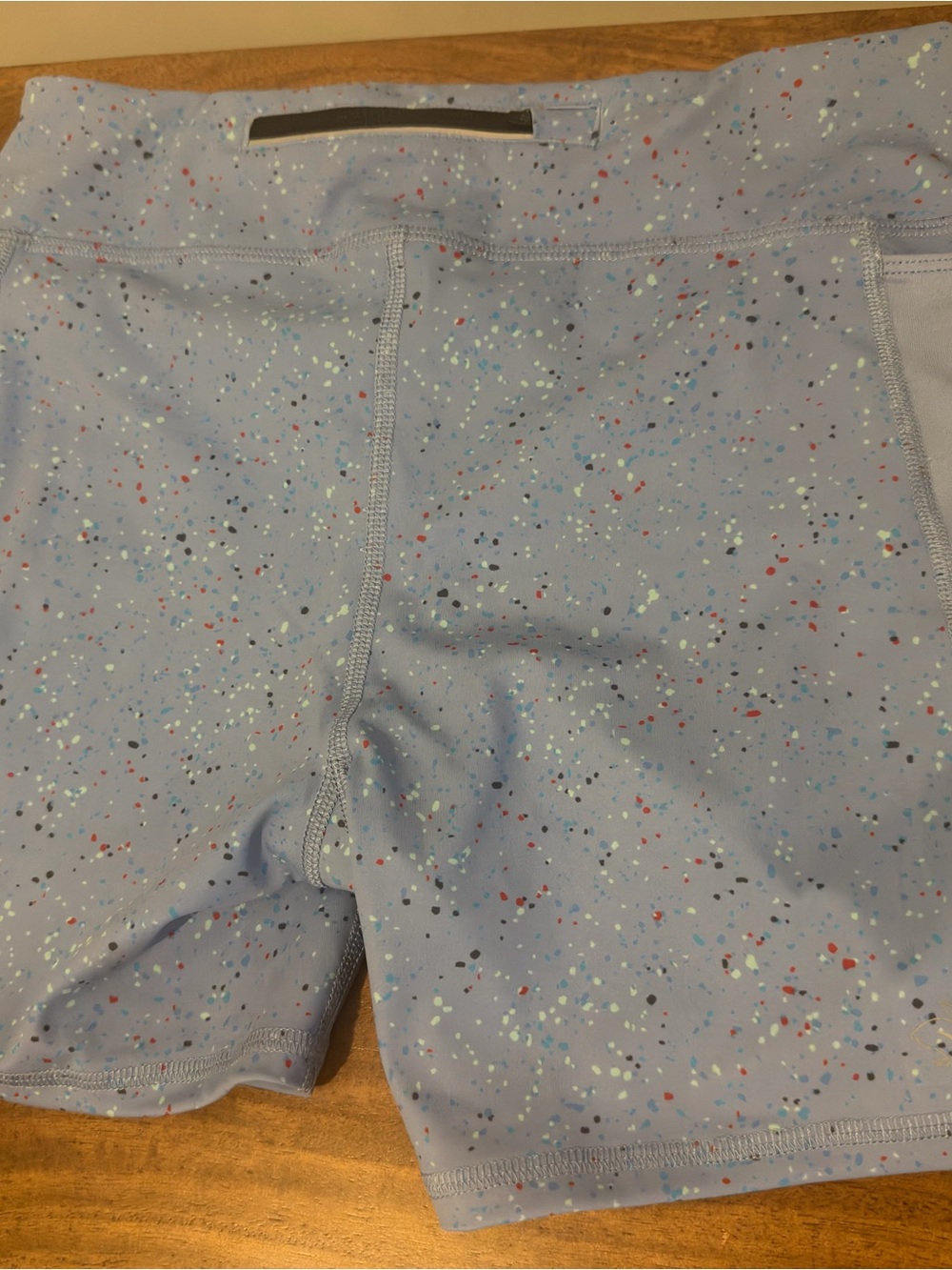 Womens Rabbit Light Blue Speckled Active Shorts